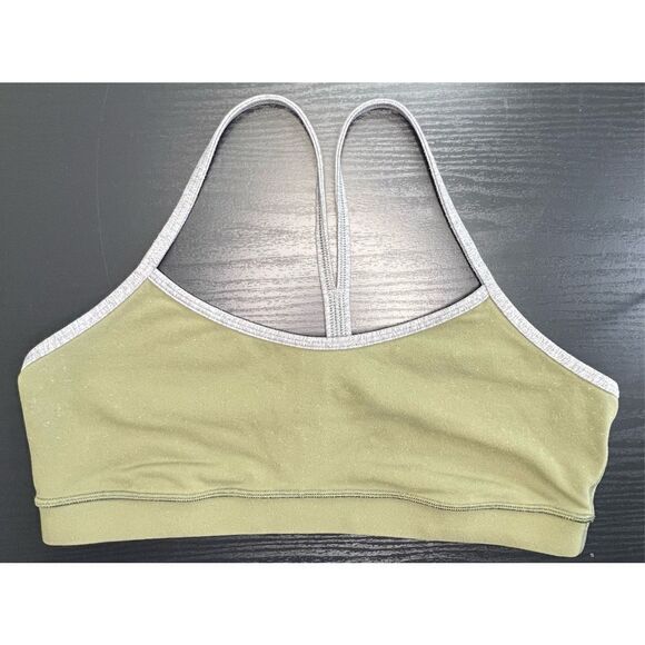 Lululemon Green and Grey Razor Back Pullover Sports Bra - Picture 1 of 5
